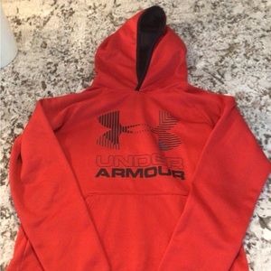 Under Armour Red Boys Youth Large Hoodie with Black/Gray Logo